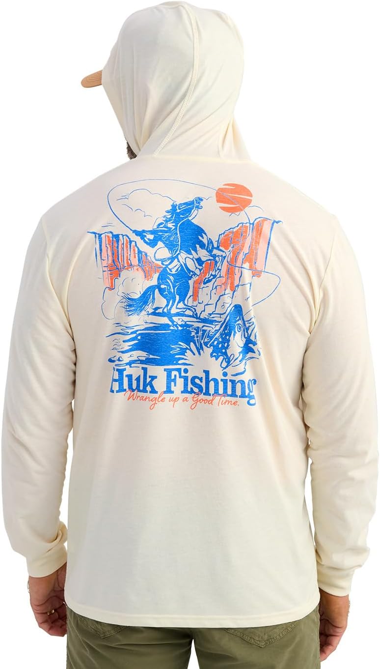 HUK mens Hoodie Tee for Men, Lightweight Performance Fishing Hooded Shirt With Upf Sun Protection