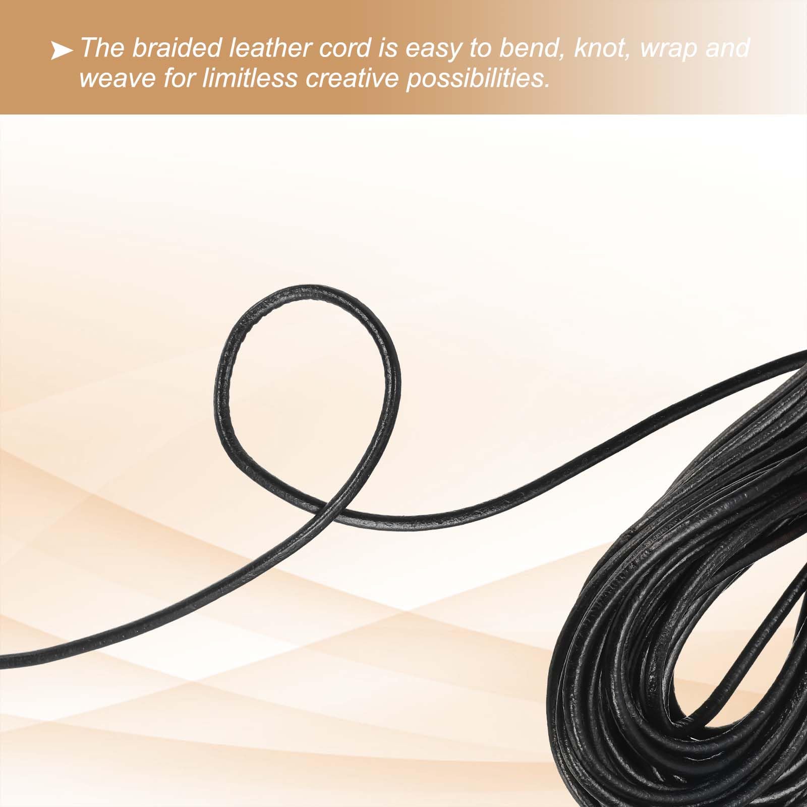 PATIKIL Round Braided Leather Cord - Image 4