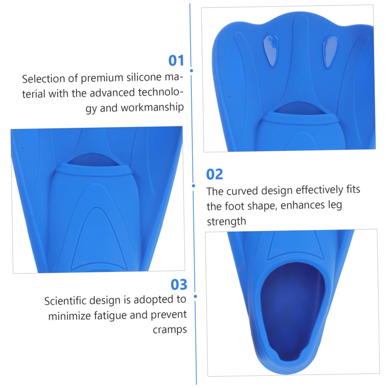 UPKOCH Pinne da Nuoto Xs30-32 Corte e Leggere in Silicone per Ragazzi Blu per Allenamento in Piscina e Viaggio