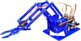 Robotic 4 Dof Unassembly Acrylic Mechanical Arm Robot Manipulator Claw for Arduin Maker Learning Diy Robot Kit Robot kit (Color : Blue manipulator, Size : 1PC)
