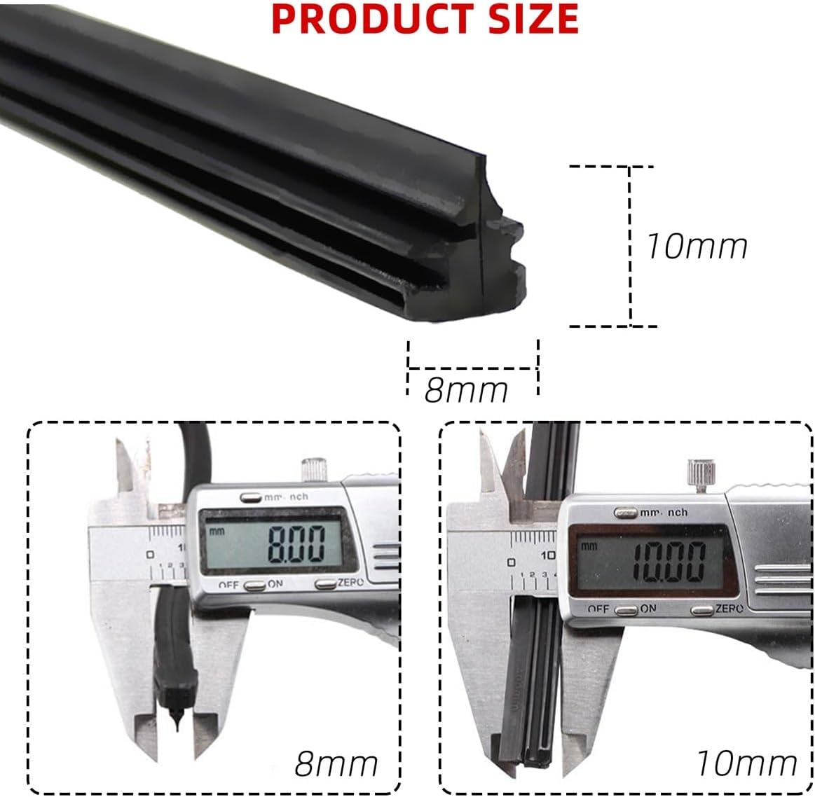 Car Four Season Windshield Wiper Blade Filling Strip Suitable For 3-Section Blades 14"" 16" 17" 18" 19" 20" 21" 22" 24" 26" 28"(18 inch)