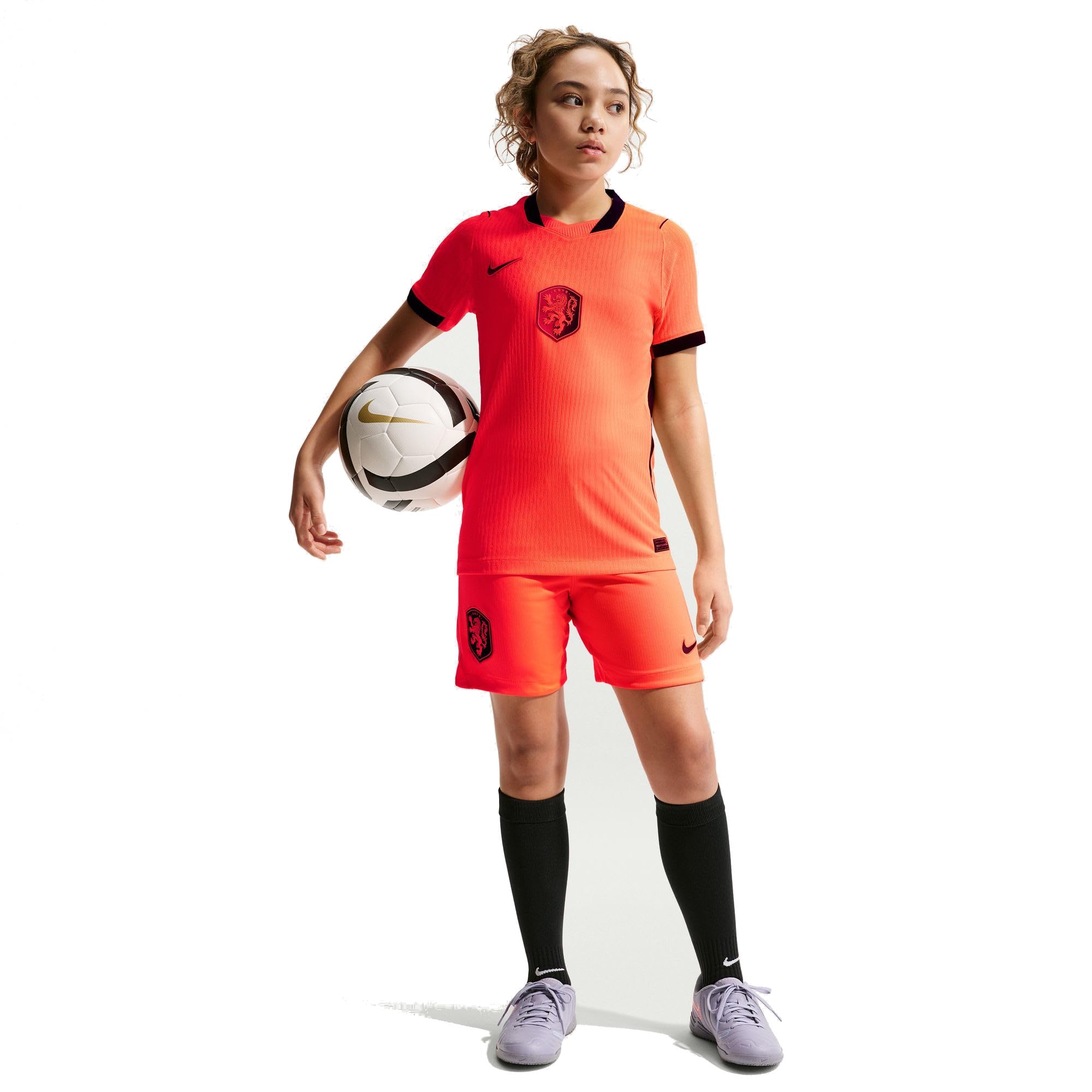 Nike Aero-Fit Authentic IB5056-809 Maglia da Calcio per Bambini più Grandi, per Partite in casa nei Paesi Bassi 2026, Hyper Crimson/Black, IB5056-809, S
