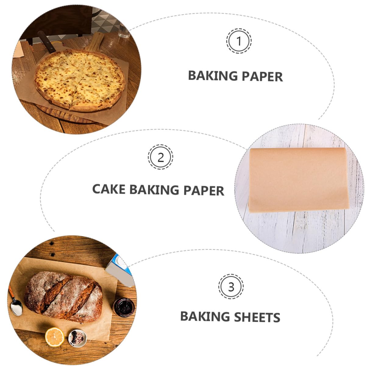 Gatuida 100pezzi Carta Da Forno Antiaderente Per Torte Resistenti All Olio Acqua Olio Di Silicone Su Entrambi i Lati Leggeri e Facili Da Usare Per Cottura