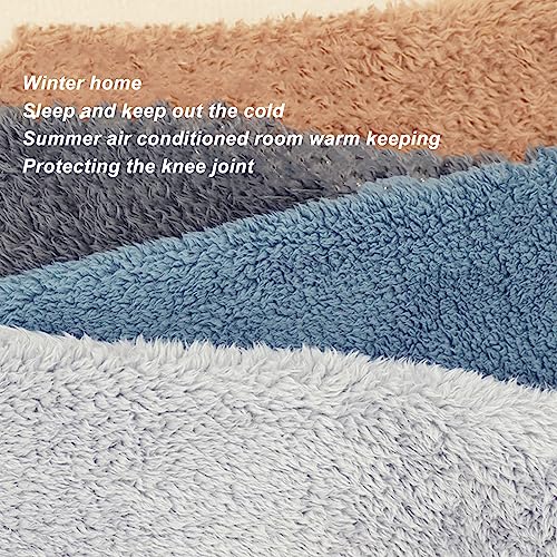 Image of Women's Winter Furry Over-the-Knee Socks, Soft Thick Breathable Leg Warmers for Home Sleeping, Winter Socks (Gray)
