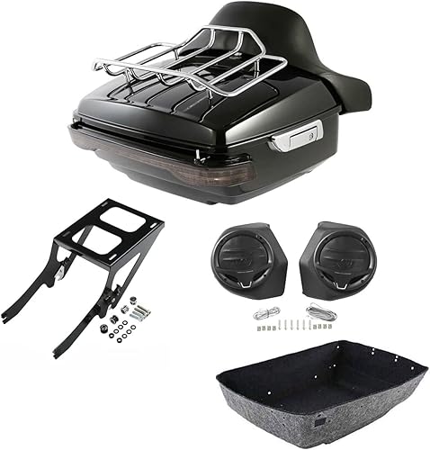 TCMT King Tour Pack - Soporte de respaldo envolvente para maletero y portaequipajes para luz trasera compatible con Harley Heritage Classic