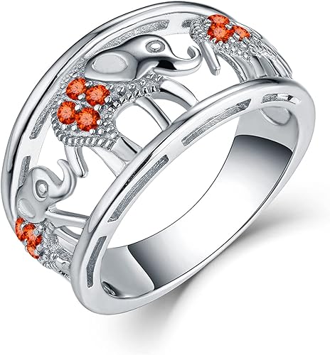 Miniatura 6 de JO WISDOM Anillo de elefante de plata de ley 925 con circonita cúbica Plata de ley
