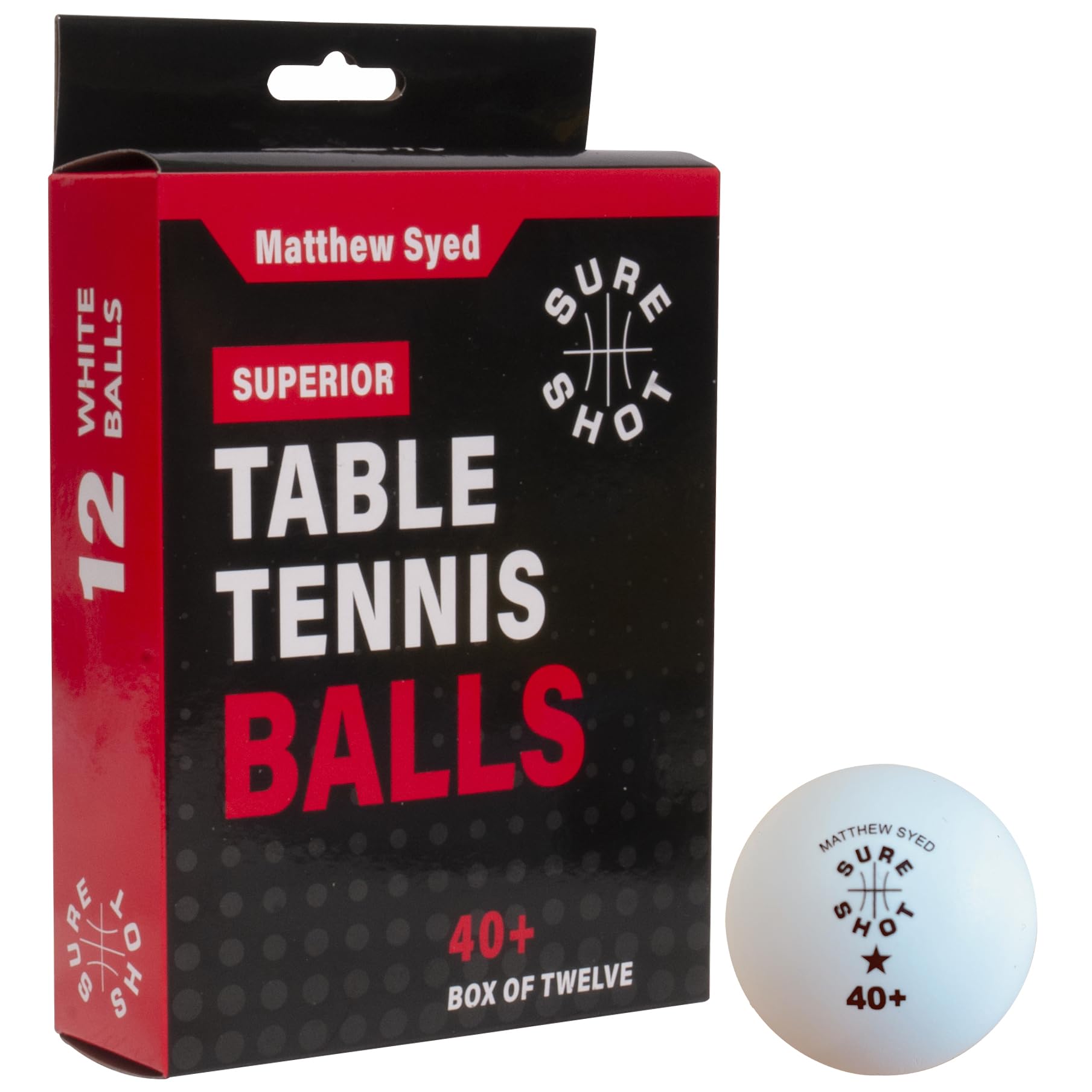 Sureshot Matthew Syed Superior Table Tennis Balls (12 pack)