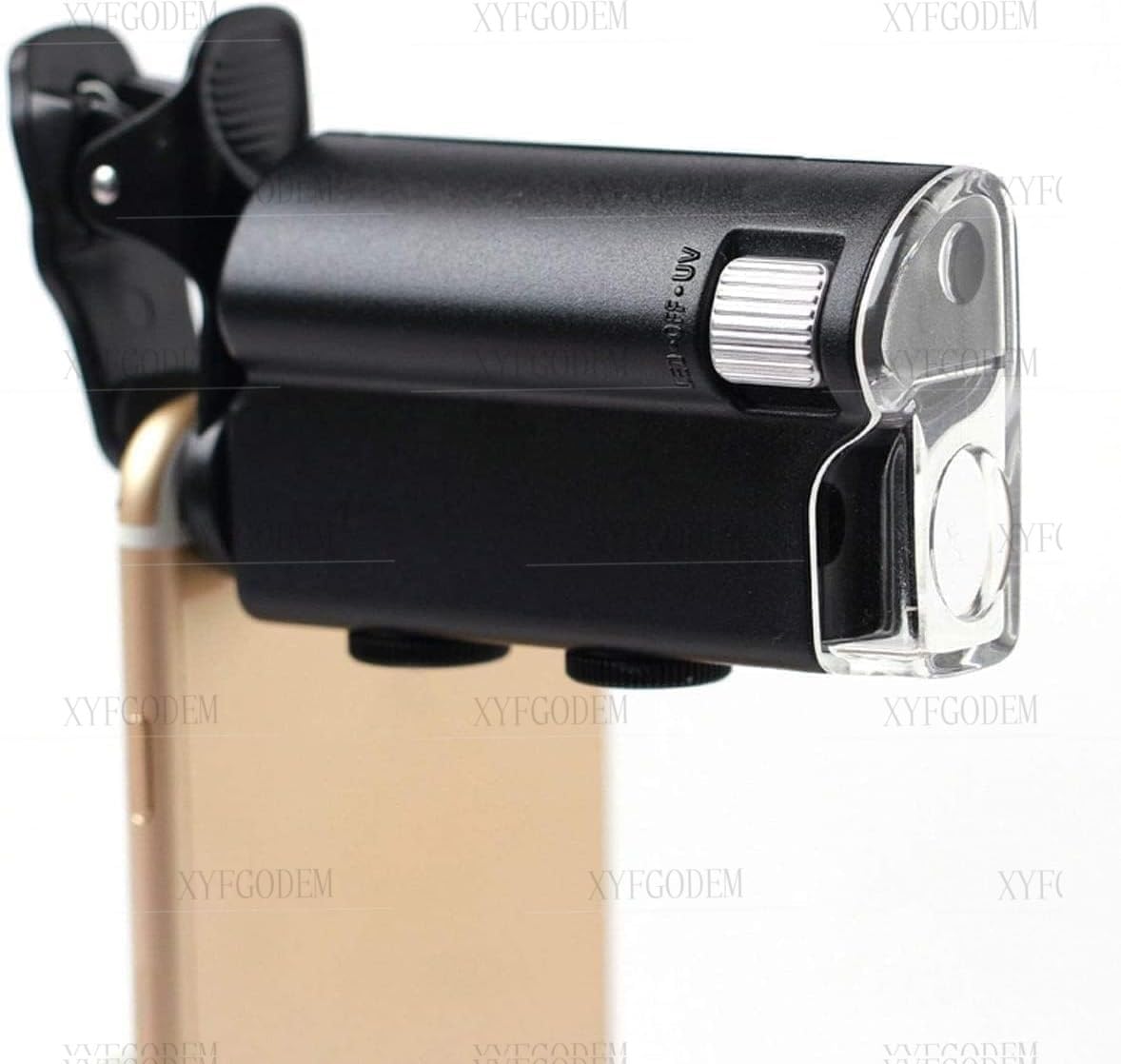 Lupa de Mano con LED y Luz UV, Aumento 60X-100X, Iluminada Portátil para Lectura, Inspección, Soldadura, Reparación Manualidades, Soporte para Teléfono Enfoque Ajustable