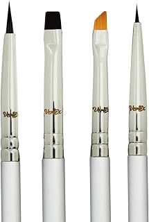 Vertex Eyeliner Brush Set - Fine Angled Thin Pencil for Winged Cat Eye Gel Liner - Precise Firm Makeup Brushes Kit
