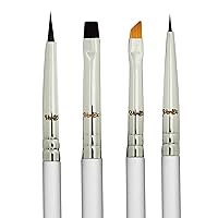 Vista 1 de Eyeliner Brush Fine Angled Set - For Liquid Gel Liner Applicator Bent Stencils Thin Pencil Pen Real Small Sharpener Angle Wing Tips Firm Makeup