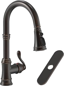 Oil Rubbed Bronze Kitchen Faucet with Pull Down Sprayer 3 Spray Modes