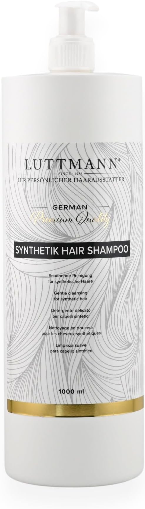 Synthetic Hair Wigs Hair Replacement Care Shampoo 1000 ml - for Synthetic Hair Wigs & Hairpieces - Ensures Freshness and Good Combability - German Premium Quality - Made in Germany