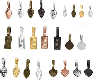 OBSEDE 120Pcs Glue on Bails for Pendants Jewelry Making Necklace Earring Bail Scrabble Making Supplies Glass Cabochon Tile...