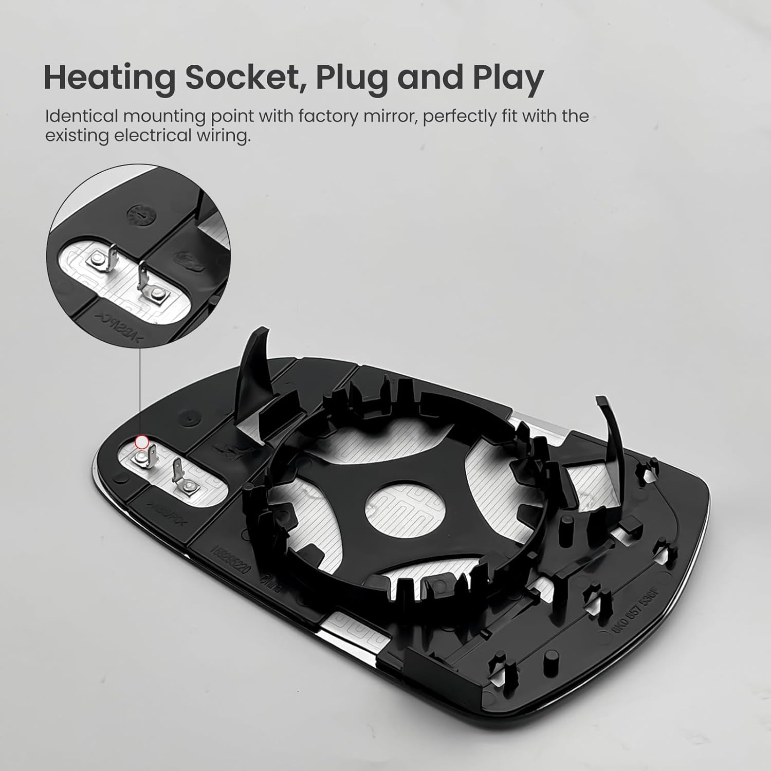 Passenger Side Mirror Replacement For Audi A3 S3 A4 S4 A5 S5 A6 S6 A8 S8 -Side Mirror Glass Heated - Mirrors for Audi W/Backing Plate