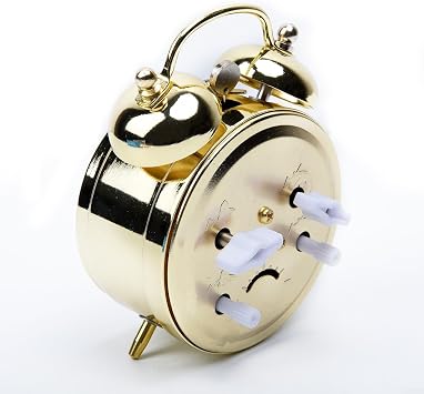 Manual Wind Up Alarm Clock, Horseshoe Mechanical Alarm Clock Manual Wind Up Metal Clock Cute Bell for Bedroom