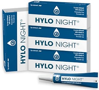 HYLO Night - 4 Pack - Preservative and Phosphate Free Eye Ointment - Soothes Dry Eyes at Night While Sleeping - 4x5g
