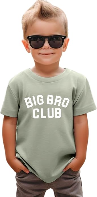 Big Brother Toddler Shirt Baby Boys Big Bro Club Letter Tee Kids Boy Promoted to Big Brother Announcement Summer Top