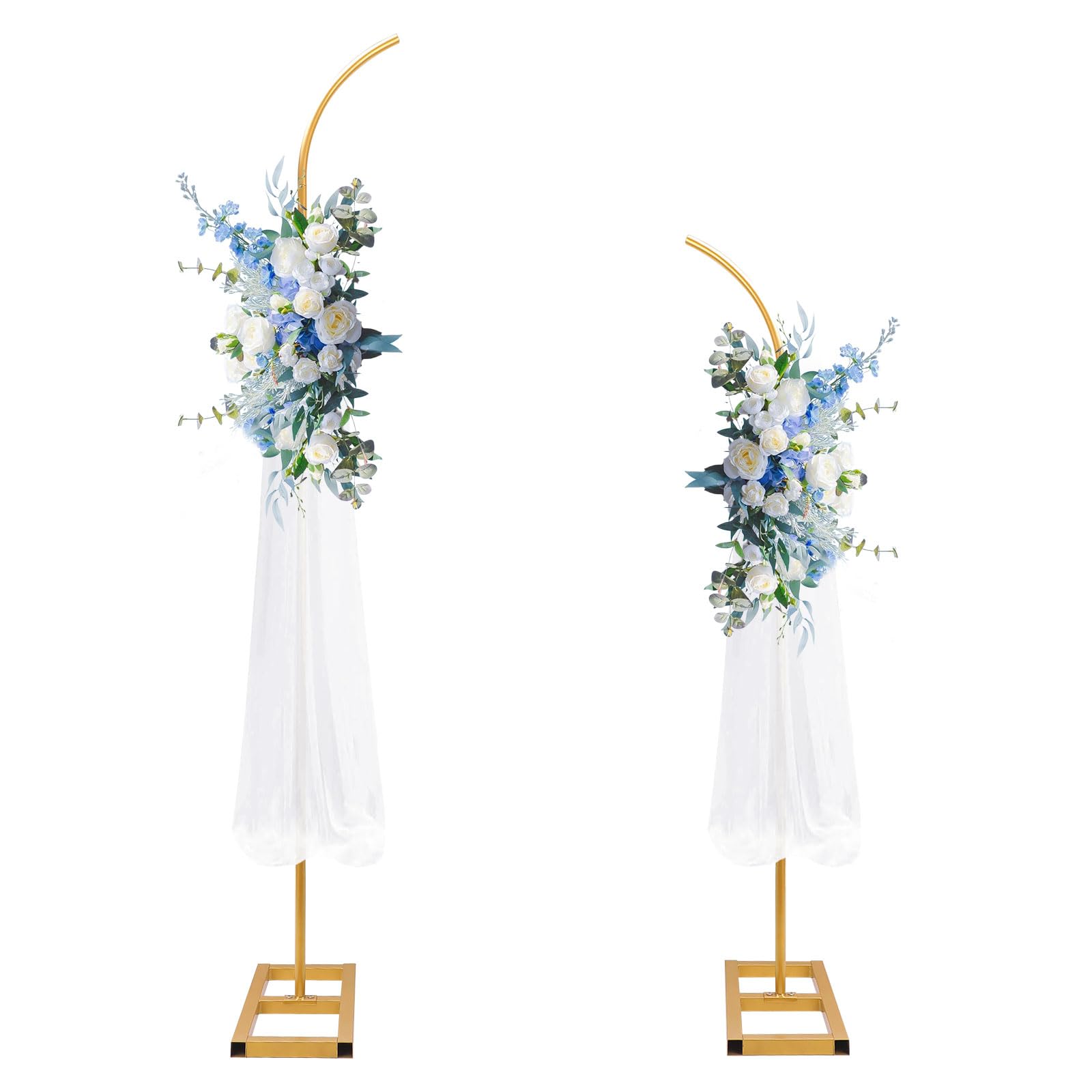 PlusFive Arche de mariage (1,9 m et 2,3 m) - Arche de mariage - Cadre d'arche de ballons - Cadre de fond bombé - Pour mariage, cérémonie, anniversaire, fête prénatale