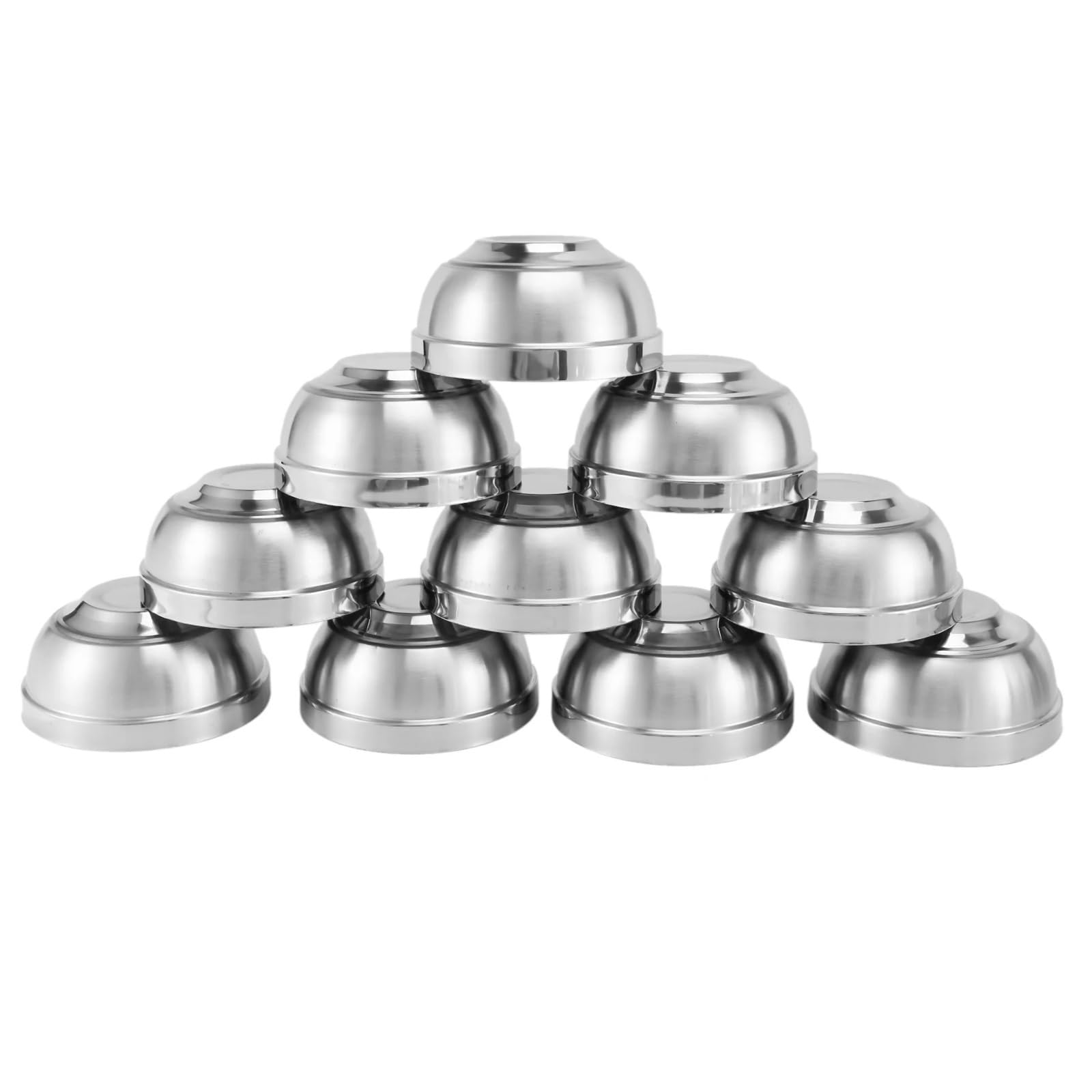 Cuenco de acero inoxidable Tazón De Acero Inoxidable, Juego 10 Tazones For Mezclar Con Aislamiento Doble Pared Metal Aperitivos, 4,7 Pulgadas