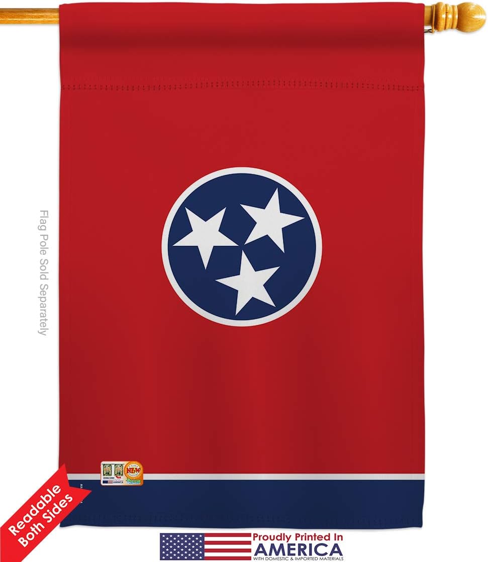 Tennessee House Flag Americana States USA American Territories Republic Country Particular Area Small Decorative Gift Yard Banner Double-Sided Made In 28 X 40
