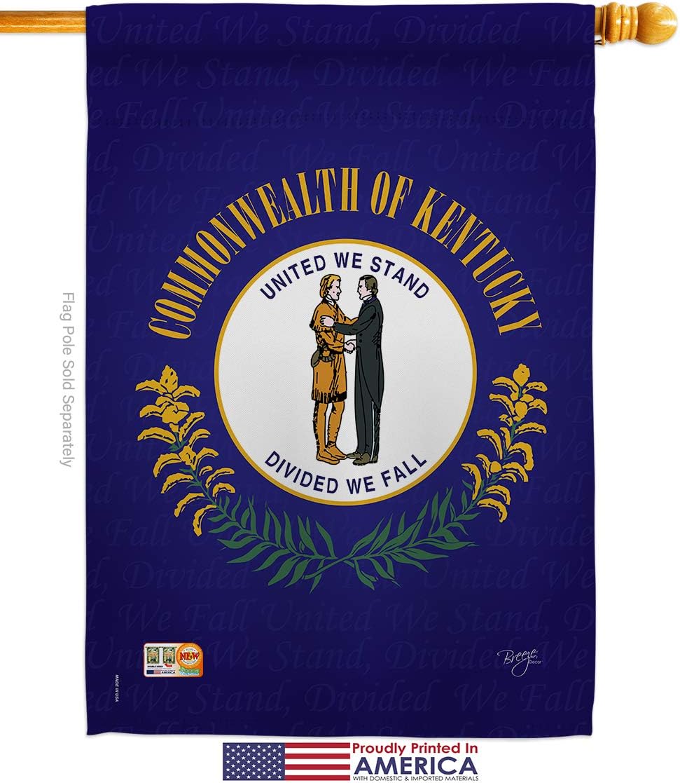 Kentucky Garden House Flags Set Americana States USA American Territories Republic Country Particular Area Small Decorative Gift Yard Banner Made In 28 X 40