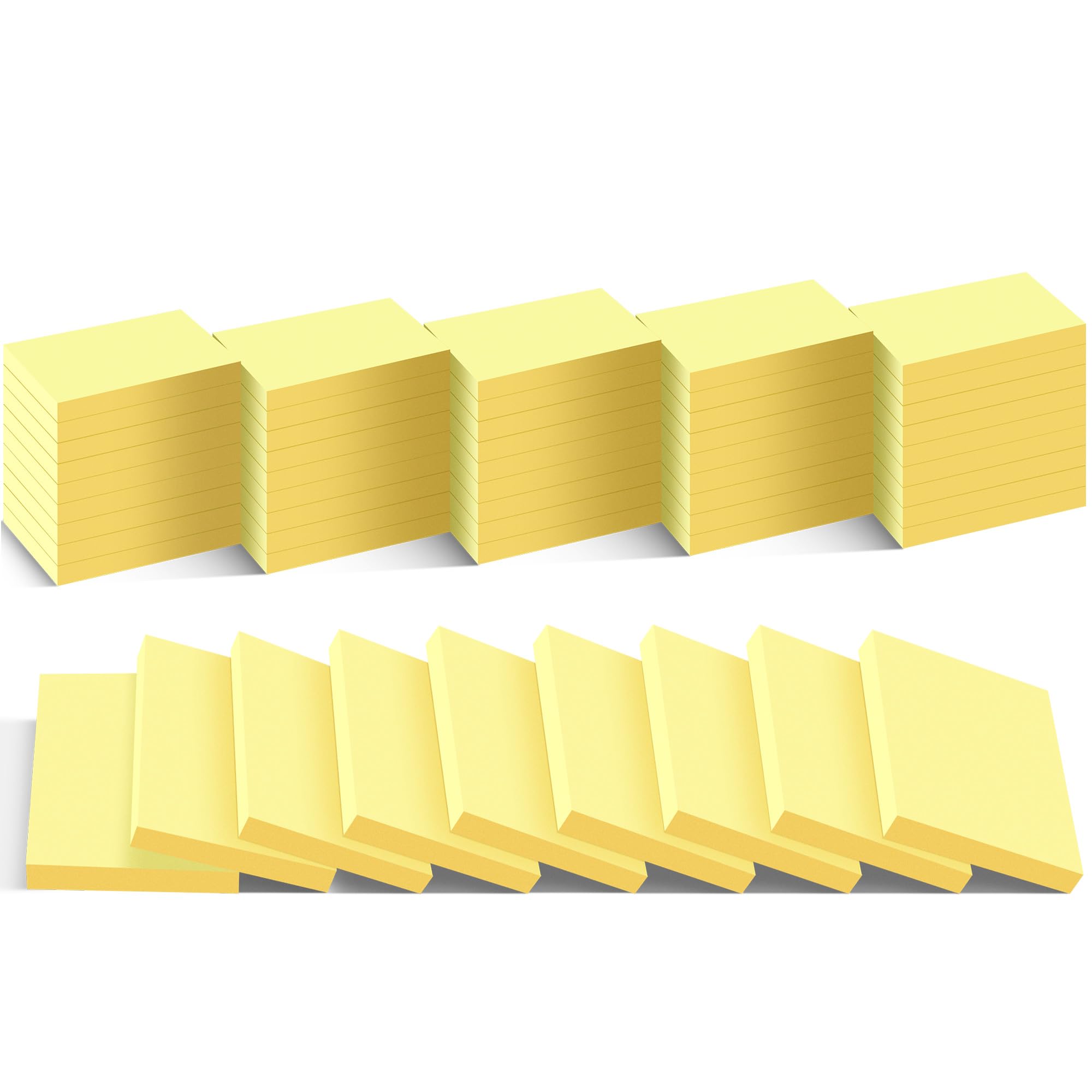 Photo 1 of (54 Pads) Mini Sticky Notes 1.5x2 in, Yellow Strong Adhesive Post, Suitable for School, Home, Office, Clean Removal