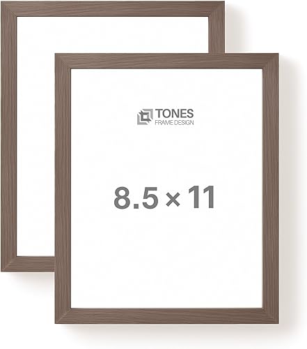 Vista 120 de Marco de fotos de 5 x 7, marco de 5 x 7 pulgadas, marco de 4 x 6 pulgadas, acabado de chapa de madera, marco de fotos de 5 x 7 pulgadas con paspartú