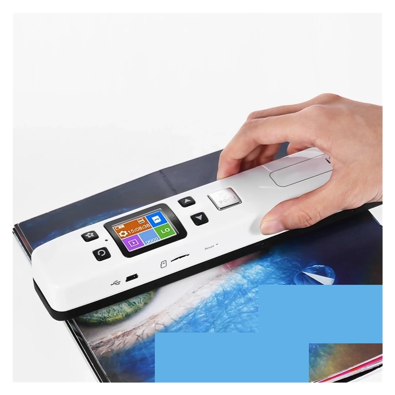 Scanner per Documenti, Scanner Wifi portatile a margine zero HD 1050 DPI for ricevute aziendali Scansione di documenti(Noir)