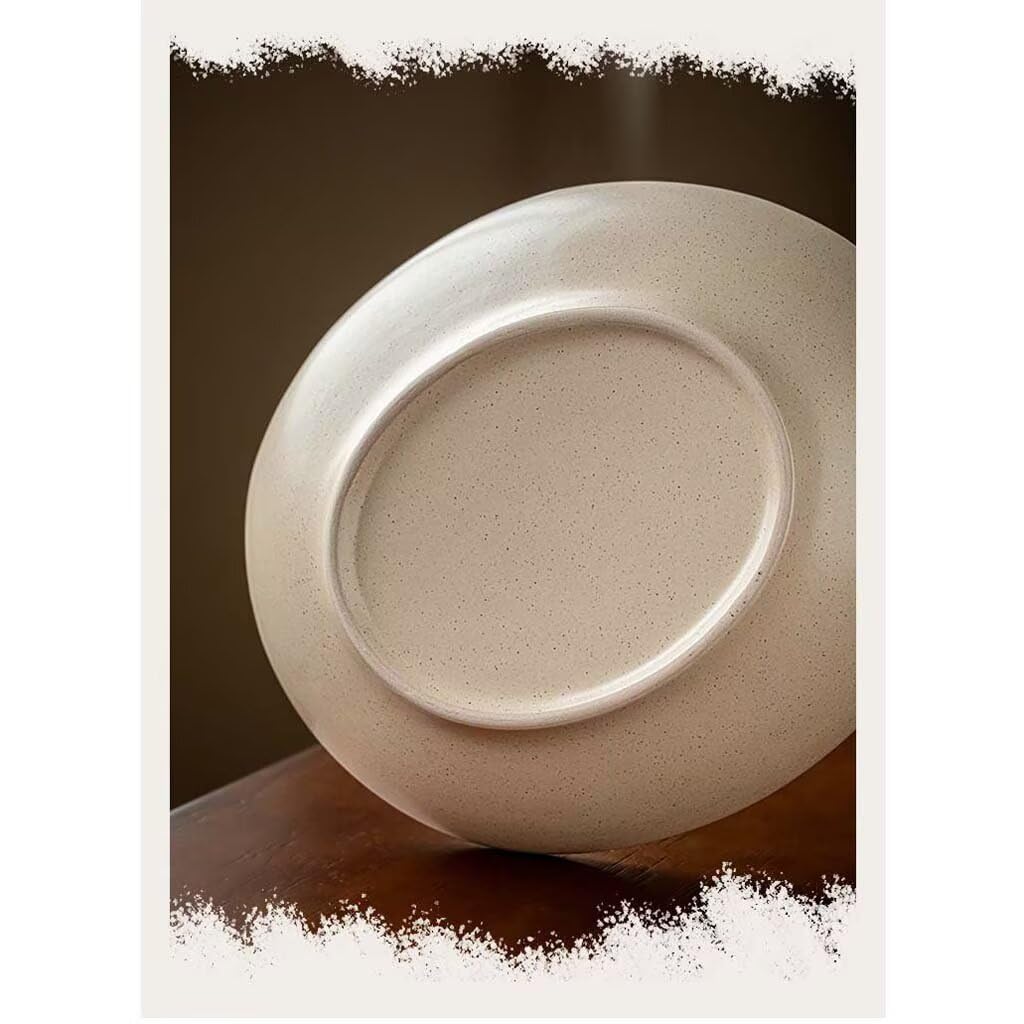 Insalatiera irregolare da 21,5 cm, piatto di riso smaltato al sesamo per servire, stoviglie per fette, perfetto per insalata, pasta o frutta, decorazione per la casa e la cucina