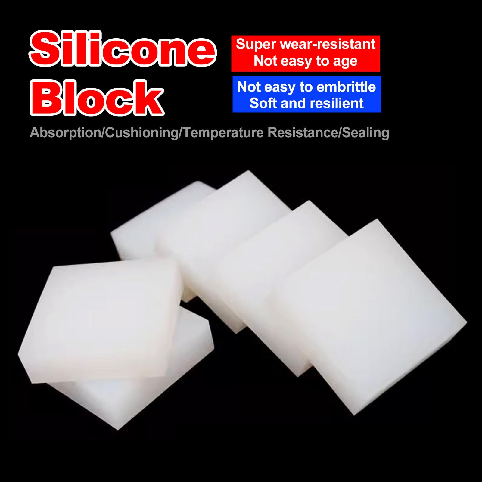 Tappetino Ammortizzante in Silicone Solido Bianco, Pezzo Singolo, Dimensioni 300mm di Lunghezza, per Smorzamento unità di Controllo Elettronica,Thickness 15mm