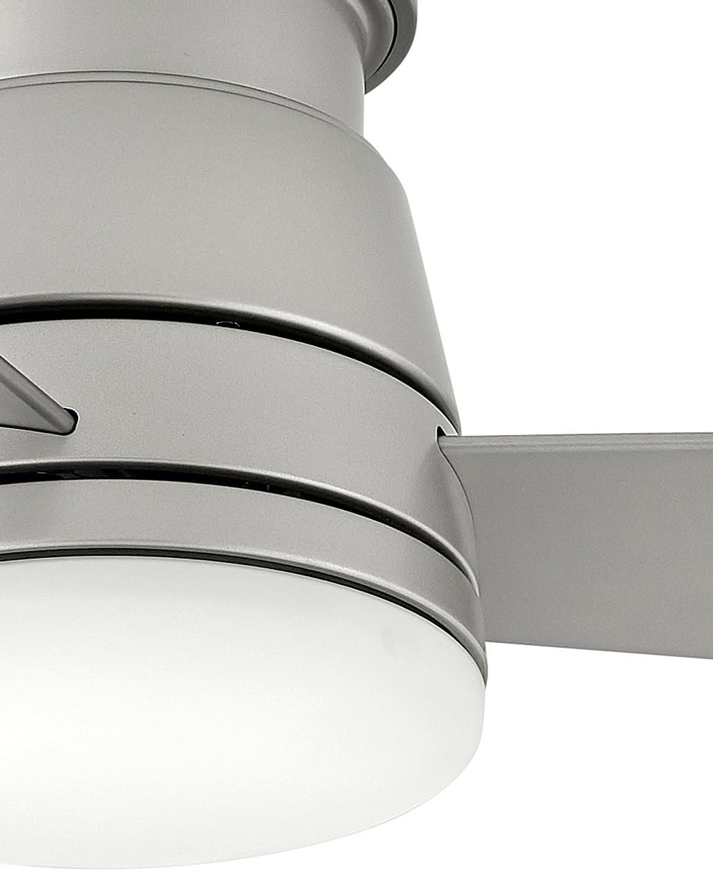 Hinkley Trey 44" Integrated LED Indoor/Outdoor Smart Ceiling Fan with Remote, Modern Flush Mount fixture, Composite Fan Blades, Brushed Nickel
