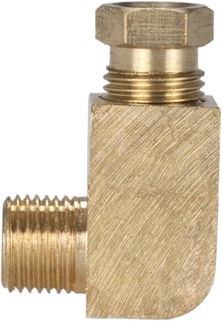 5 PCS 1/8" M6 M8 M10 Metric Male 4 6mm Compression Straight Through Elbow Oil Tube Brass Pipe Fitting System(Elbow 5pcs,4mm to M8x1)