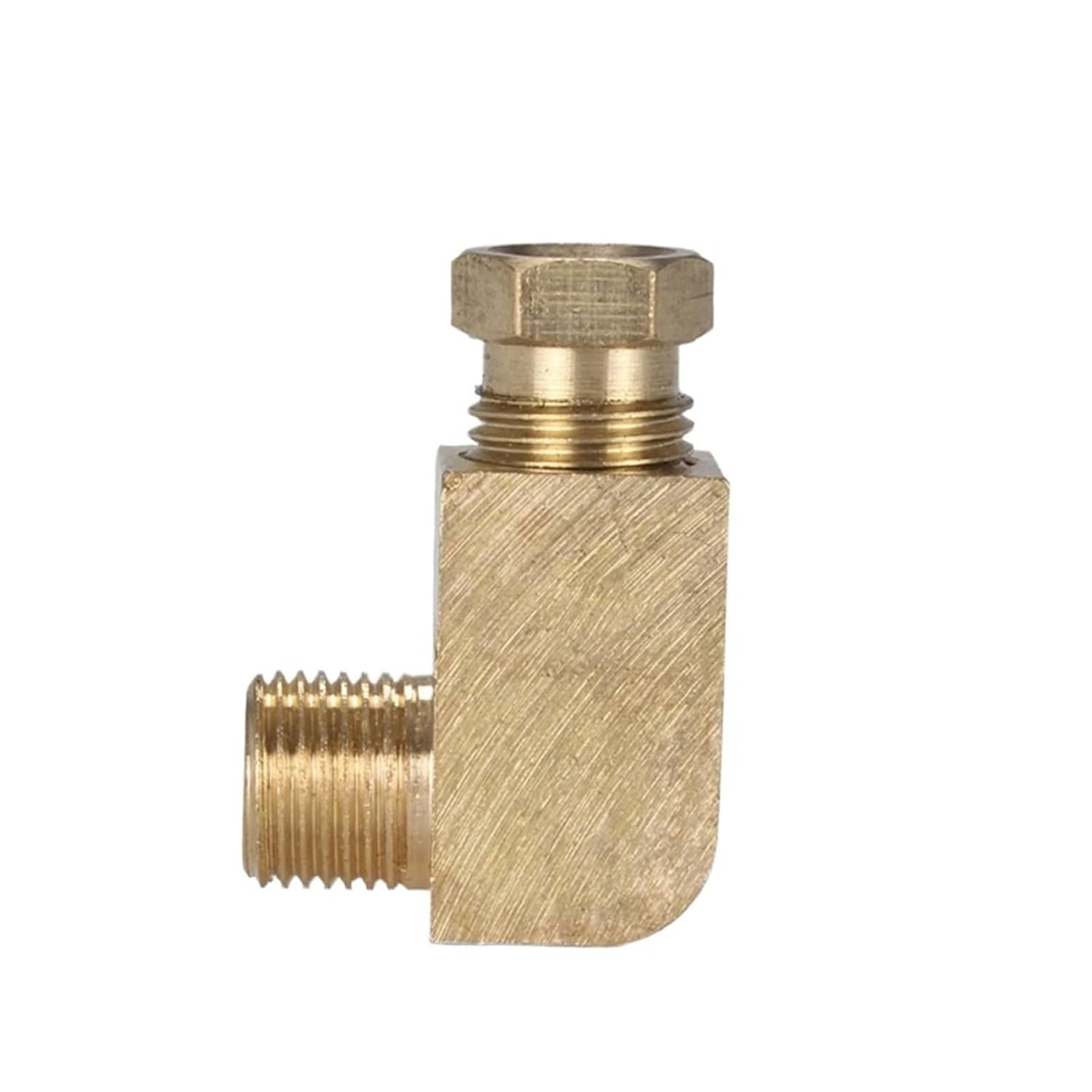 5 PCS 1/8" M6 M8 M10 Metric Male 4 6mm Compression Straight Through Elbow Oil Tube Brass Pipe Fitting System(Straight 1pc,4mm to M6)