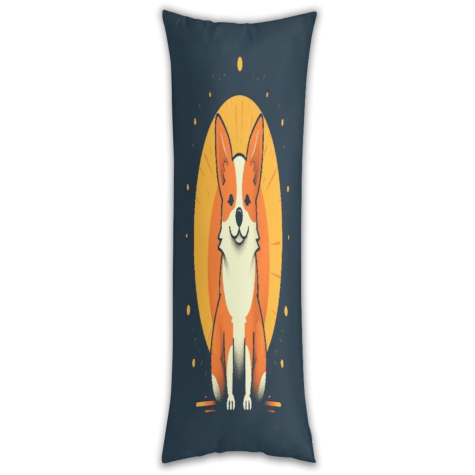 Playful Corgi Pillow Case Breathable Absorb Sweat Long Pillowcover Exquisite Unique Pillow Protector for All Seasons Hot Sleepers Body Pillowcase