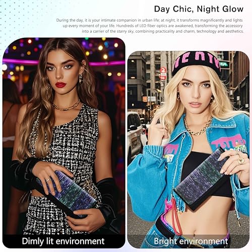 Image of Larcenciel Women's Evening Handbags, Evening Clutch Purse w /Chain for for Prom, Disco, Club, Bar, Dinner, Night Events