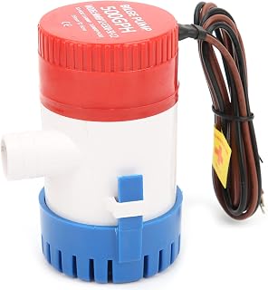 Submersible Boat Bilge, 12V 500GPH Electric Semi Open Impeller Marine Electric Bilge Pump with 3/4inch Hose Outlet for Ponds, Pools, Spas Silent, Boat RV