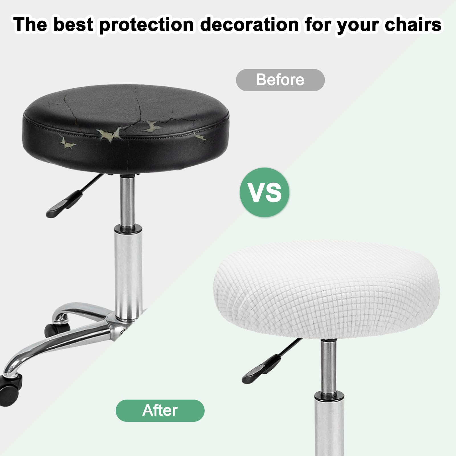 M METERXITY 1-Pack Bar Stool Covers Round - Image 4