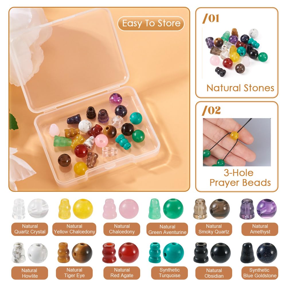 Cheriswelry 12 sets 8,5 mm 3 gaten goeroe kralen T-geboorde losse kralen Mala gebedskegel kralen caps gemengde edelsteen boeddhistische kralen voor sieraden maken Cheriswelry 12 sets 8,5 mm 3 gaten goeroe kralen T-geboorde losse kralen Mala gebedskegel kralen caps gemengde edelsteen boeddhistische kralen voor sieraden maken