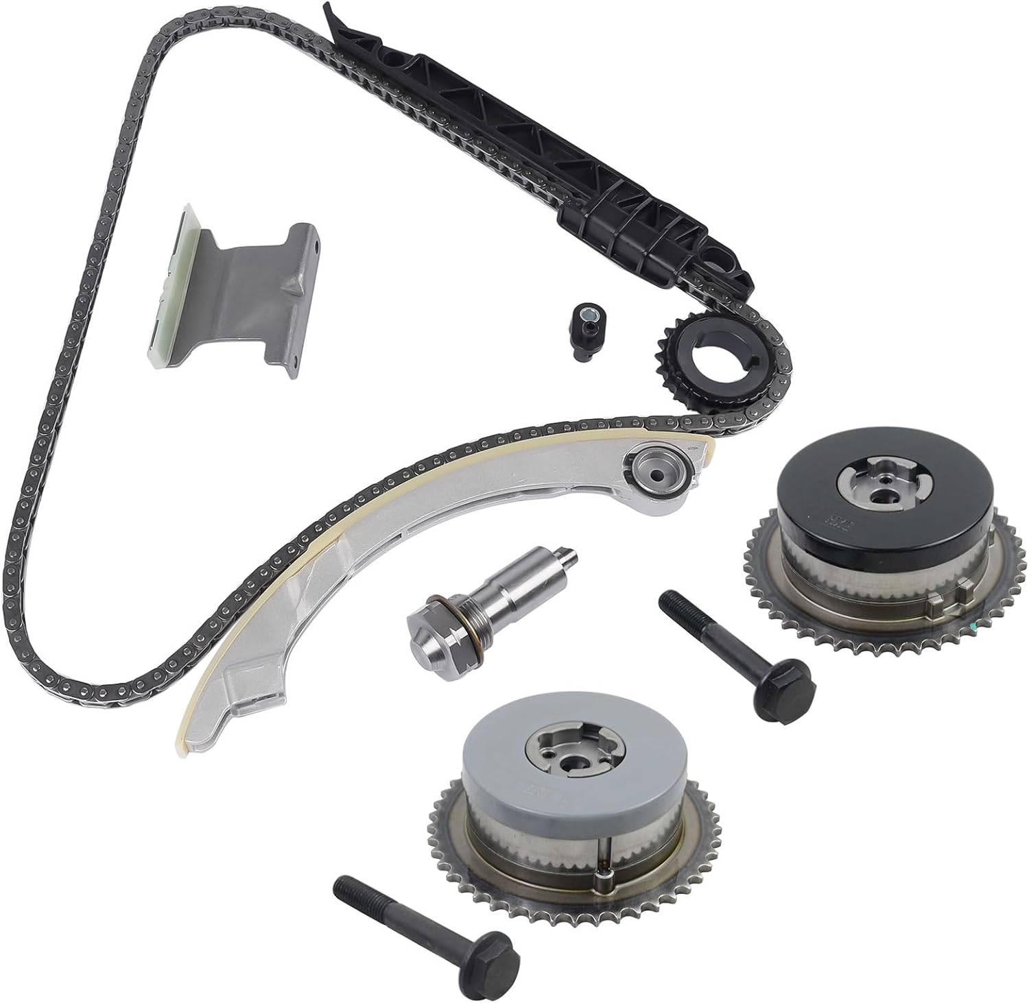 Engine Timing Chain Kit with Tensioner Guide Gear Oiler Replacement for Buick Chevy Captiva Sport Cobalt GMC Terrain Pontiac G5 2009-2017 L4 2.2L 12621505 12635048