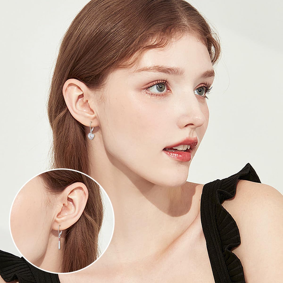 Baseball Earrings for Women Sterling Silver Baseball Softball Dangle Drop Earrings Sports Dangling Earrings for Sports Jewelry Gifts for Women