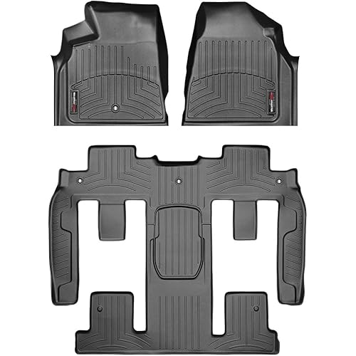 WeatherTech Custom Fit FloorLiners for Traverse, Acadia, Enclave, Acadia Limited - Full Set (442511-449423), Black