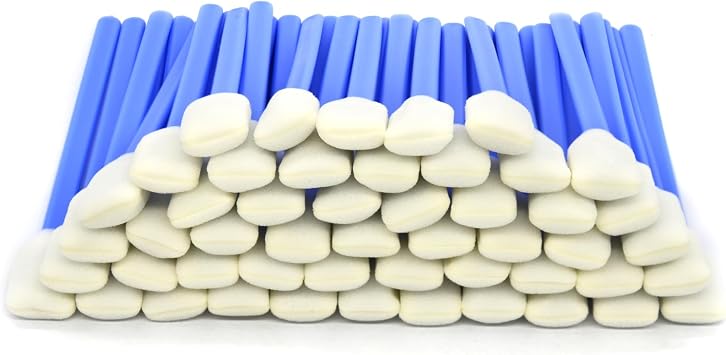 100pcs 5.11" Square Rectangle Foam Cleaning Swab Sticks-Blue
