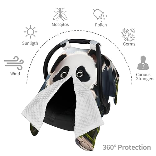 Miniatura 8 de Baby Car Seat Canopy Cover for Mom, Soft Breathable Nursing Breastfeeding Covers Multi Use Stroller Sun Shade Newborn Shower GiftCute Animal Panda