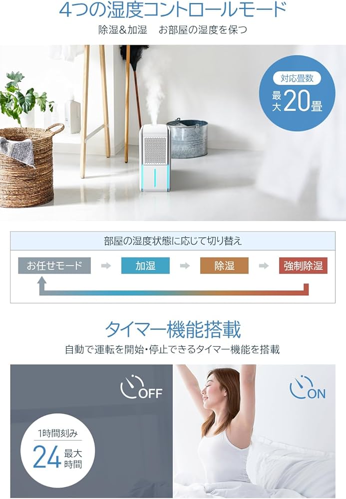 強力！除湿器　空気清浄、アロマ機能付き　PSE認証済み Amazon | 除湿機 小型 強力 一台三役 除加湿空気清浄機 ペルチェ