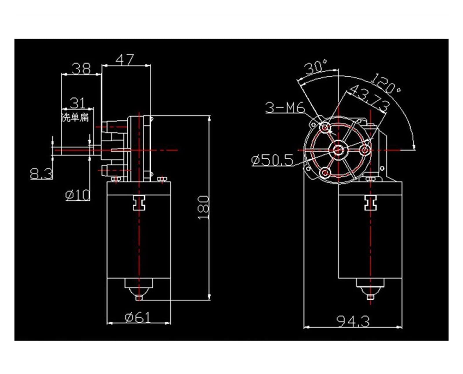 Lagerausstattung, DC12V / 24V 60W Wurm Getriebemotor 90-130 RPM Garagentür Rollgatter Hoher Drehmoment Reduziermotor(24V 330rpm)