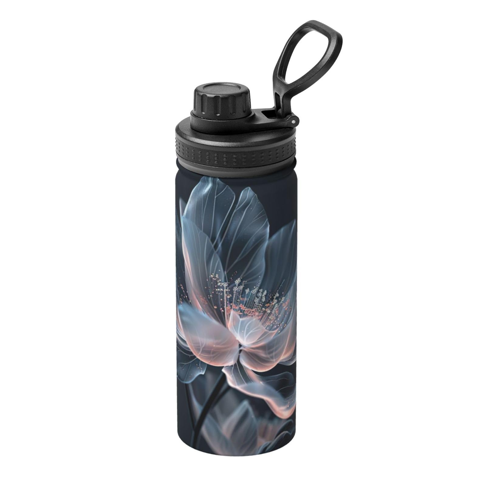 Gourde isotherme inox 532ml avec motif floral relief 3D étanche