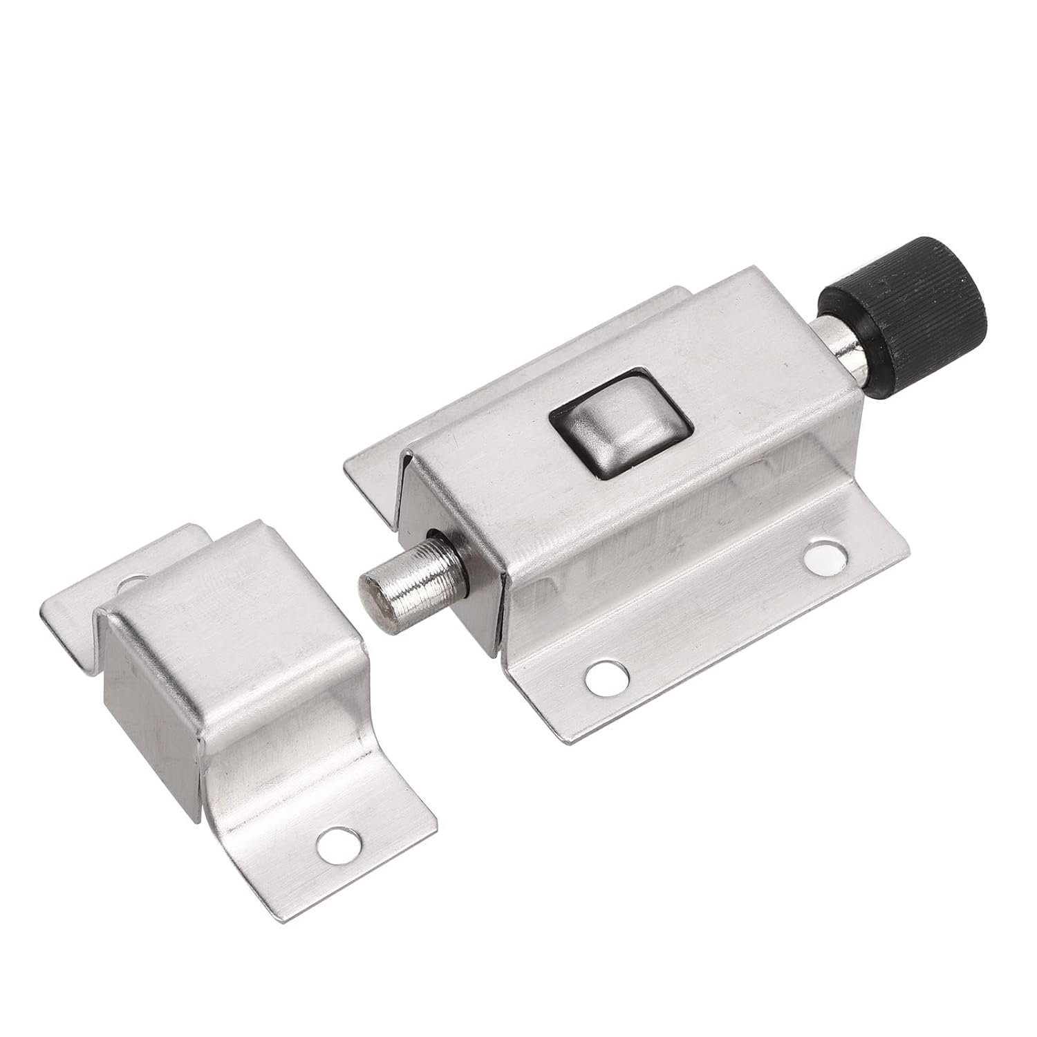 HOMENITY® - Stainless Steel Spring Loaded Push Button Gate Home Door Cabinet Replaceable Silver Tone Automatic Bolt Latch (B0CW3BQ764) Amazon Price History, Amazon Price Tracker