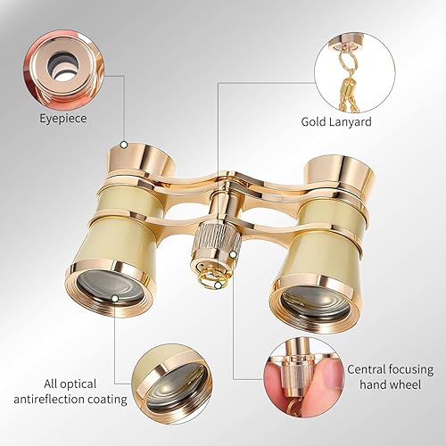 Miniatura 2 de Binoculares de ópera, mini binoculares de 3 x 25 pulgadas, compactos y ligeros, gafas de teatro portátiles, binoculares de visión nocturna para