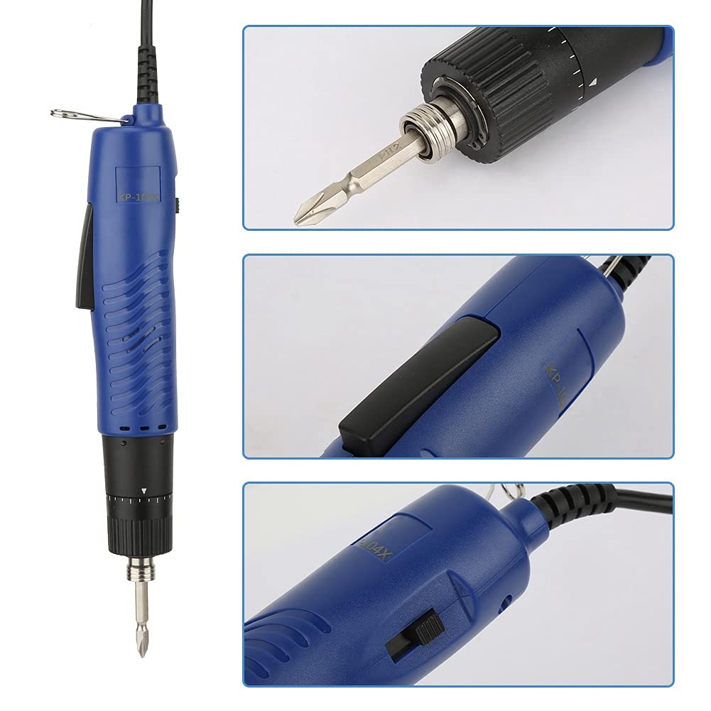 Cacciavite Elettrico Regolabile, Avvitatori Elettrici Cacciaviti Coppia 1/4" Gambo Dritto Portatile Kit di Riparazione Avvitato Elettrico Semiautomatico 900 Giri/min Vite Adatta per(Spina UE 220V)