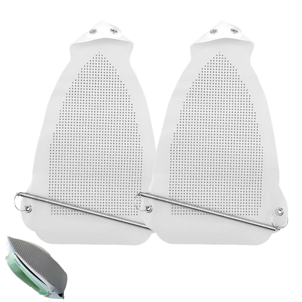 Anluoyi White 2 Pcs Iron Cover Non-Stick Iron Protector Heat Resistant Teflon Irons Sole Shoe Cover Easy Installation Sole Plate Accessory For Clothes Prevents Sheening And Scorching